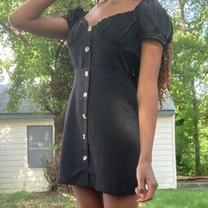 adorable, black zip-up dress